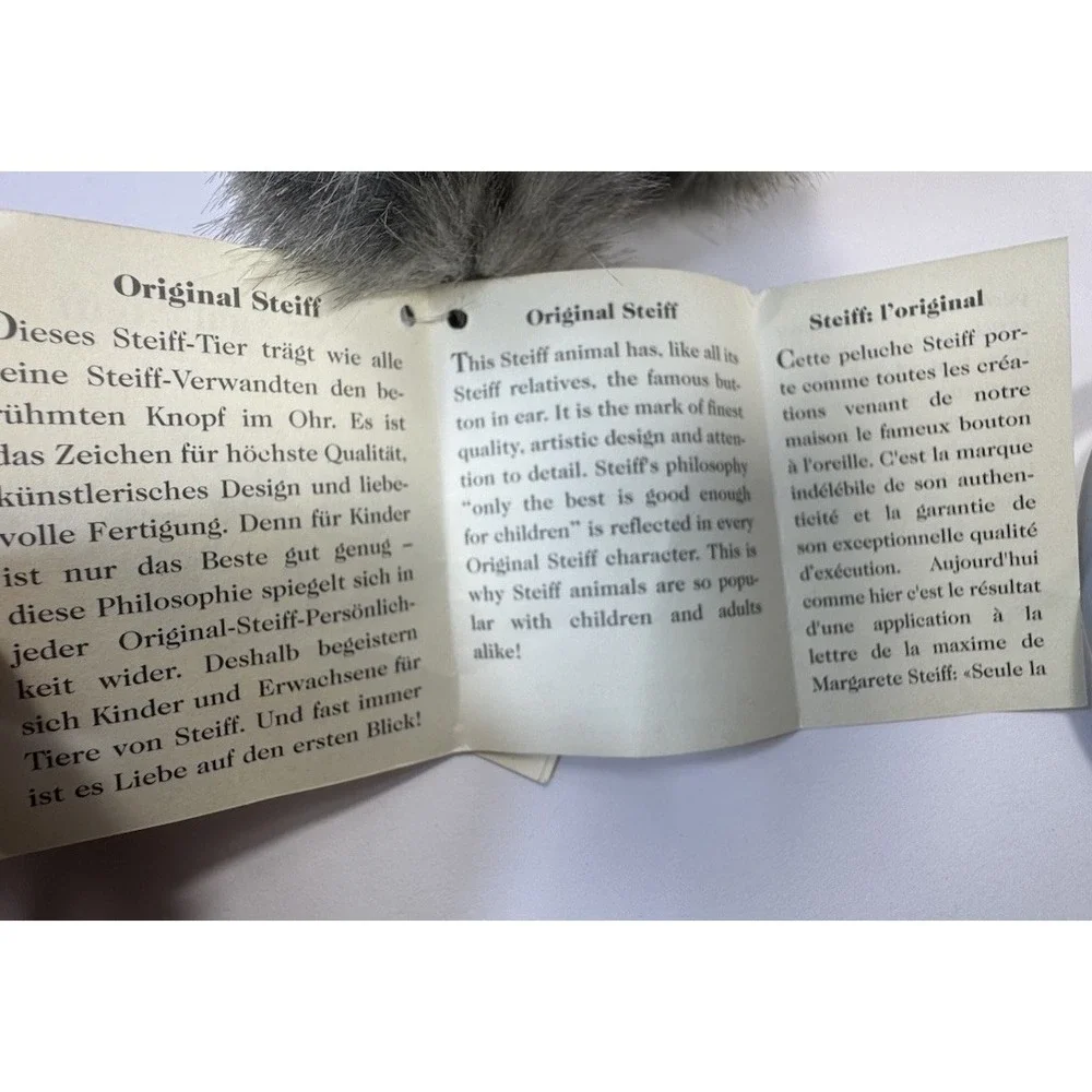 Steiff Cat‎ Whiskas Mom Cat Standing Gray Plush Original Ear Tag 075875